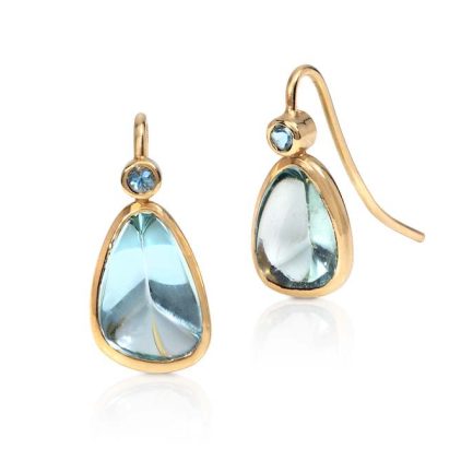 Aquamarine hoop earrings