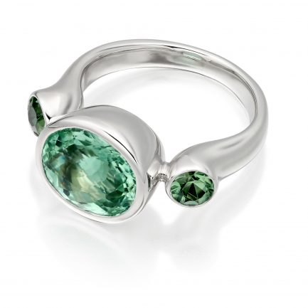 Green Tourmaline Curvy Bon Bon Ring