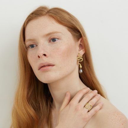 Tahitian Pearl Snake Cocktail Earrings