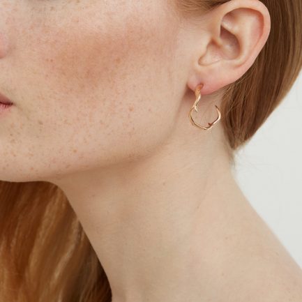 Coral Twig Hoop Earrings