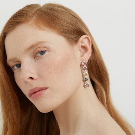 Pastel Tourmaline and Diamond Cocktail Earrings