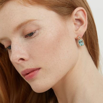Aquamarine and Green Beryl Classic Drop Earrings