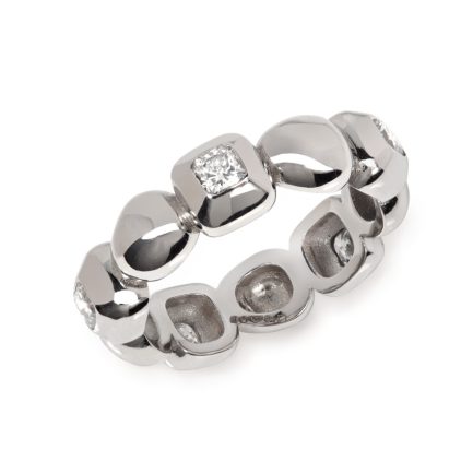 Pebble Eternity Cushion Diamond Ring