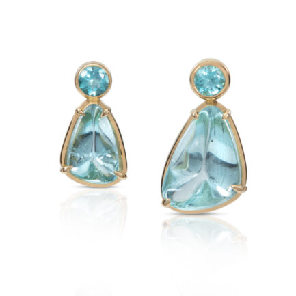Aquamarine and Apatite Earrings