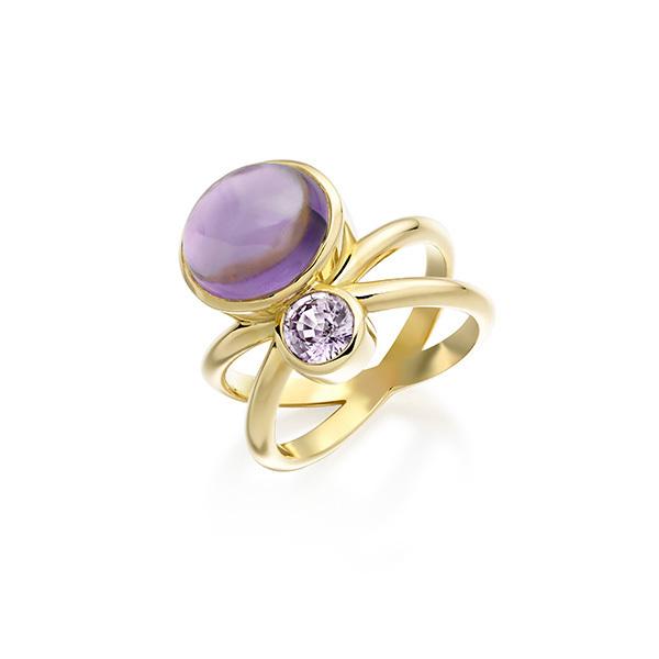 Amethyst and lavender sapphire in 18 carat gold