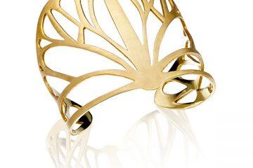 Butterfly cuff in 18 carat gold