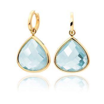 Aquamarine with plain18 carat gold hoops